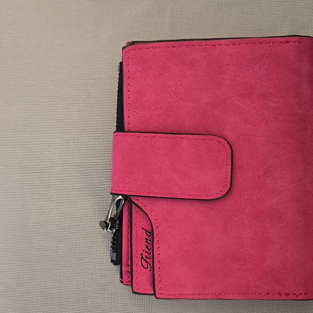 Orange Wallet with Zip Closure. Pink Wallet. Green.wallet - Picture 2 of 16